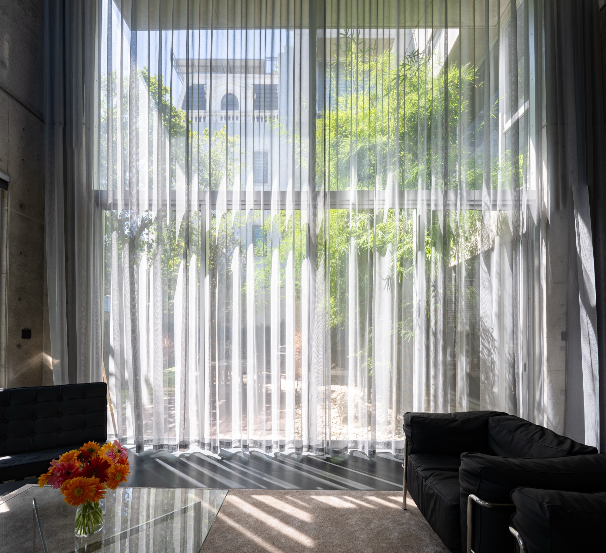 Living room facing the central garden