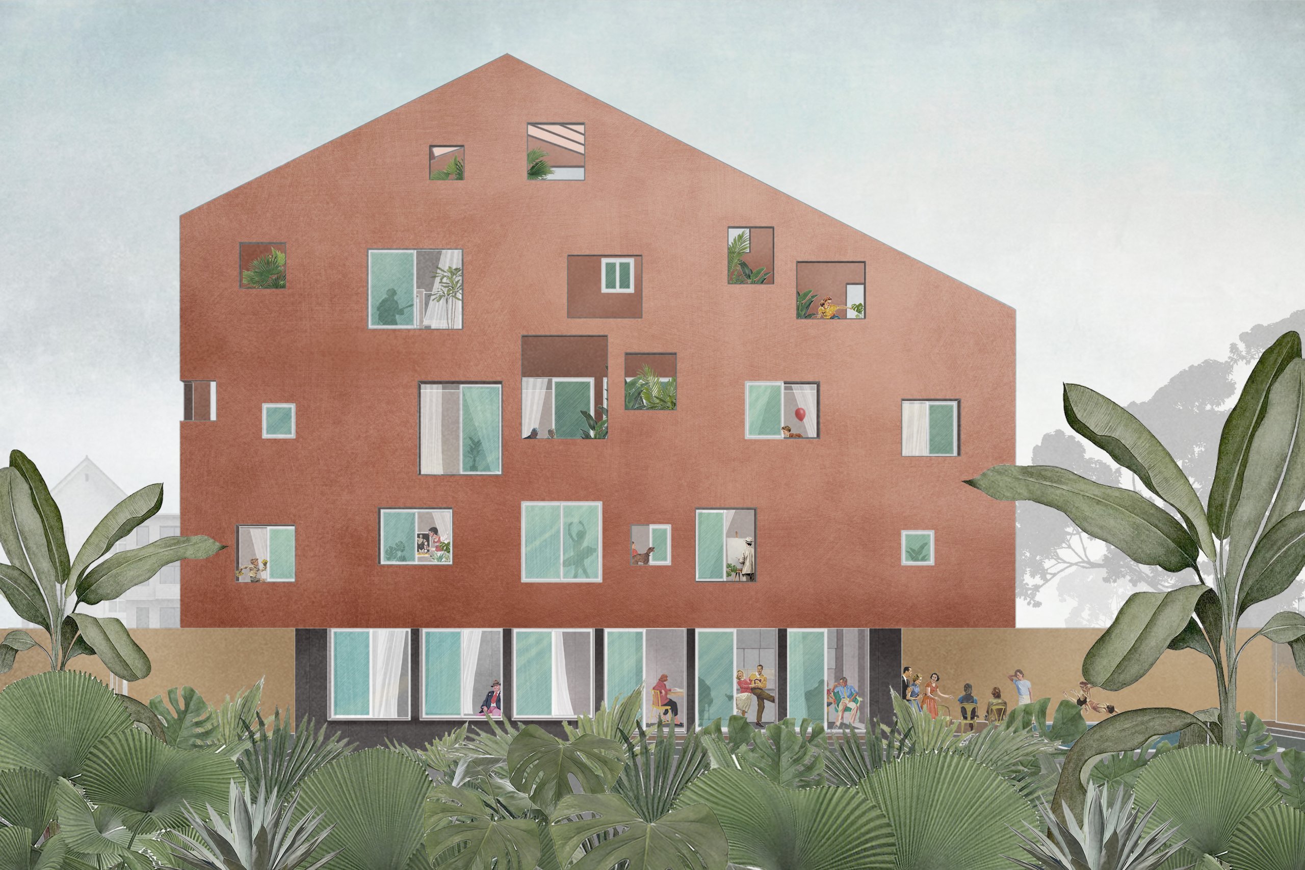 100 Windows by Inrestudio, Hanoi, concept diagram 1