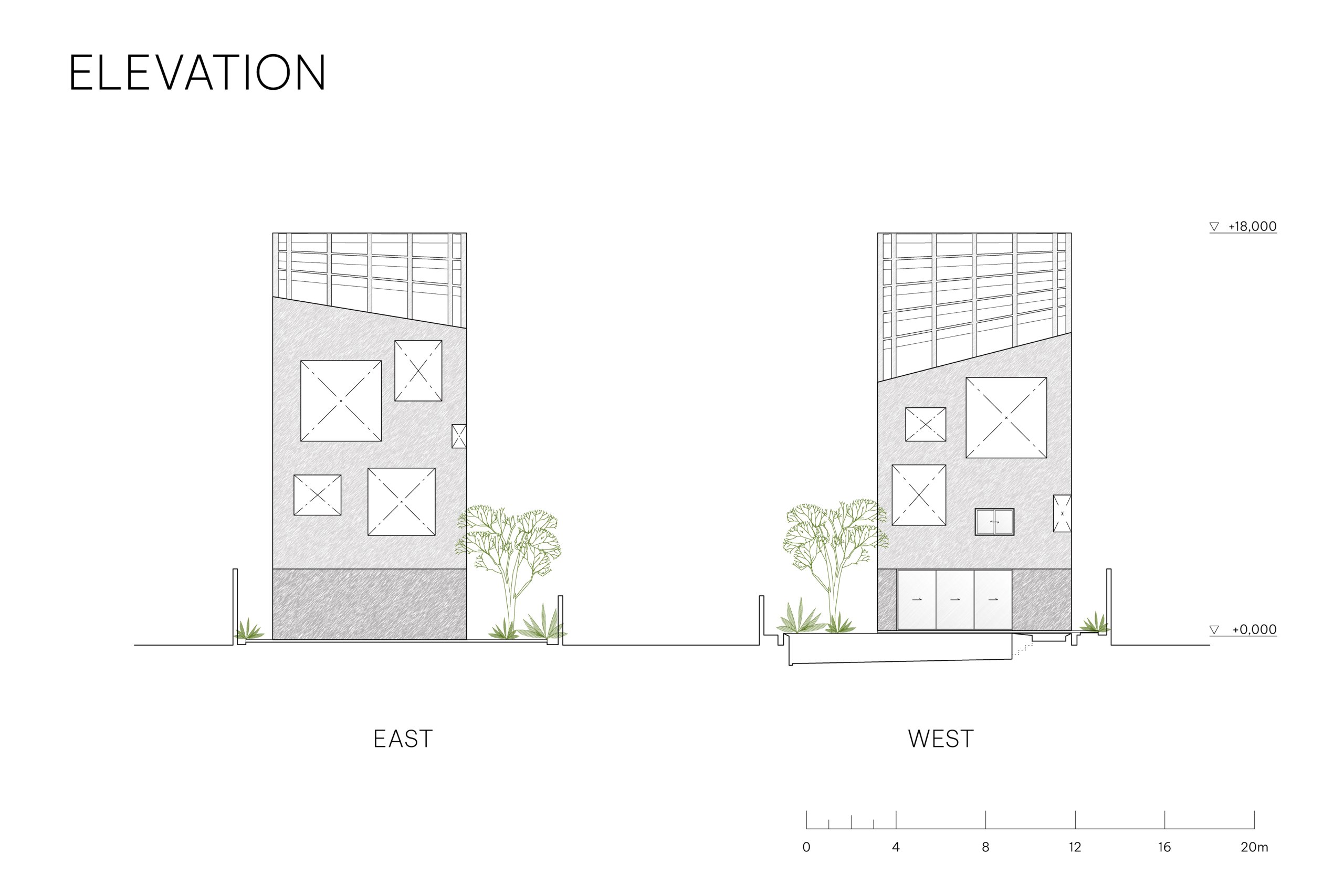 100 Windows by Inrestudio, Hanoi, elevation drawing 1