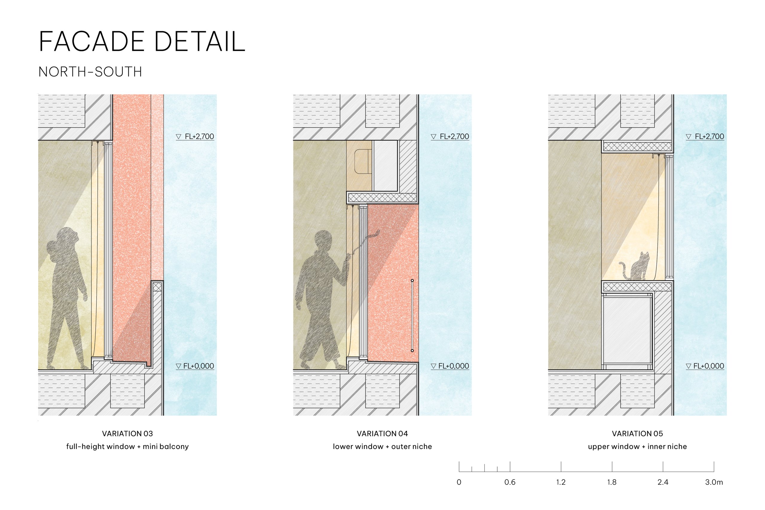 100 Windows by Inrestudio, Hanoi, facade drawing 2