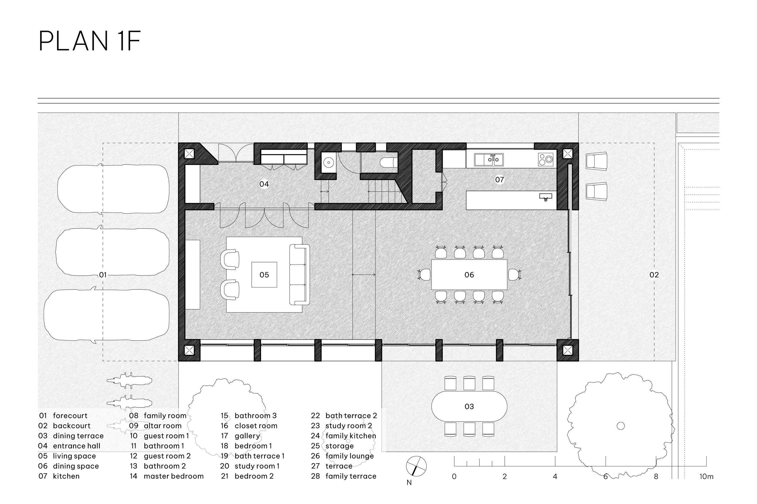 100 Windows by Inrestudio, Hanoi, first floor plan drawing