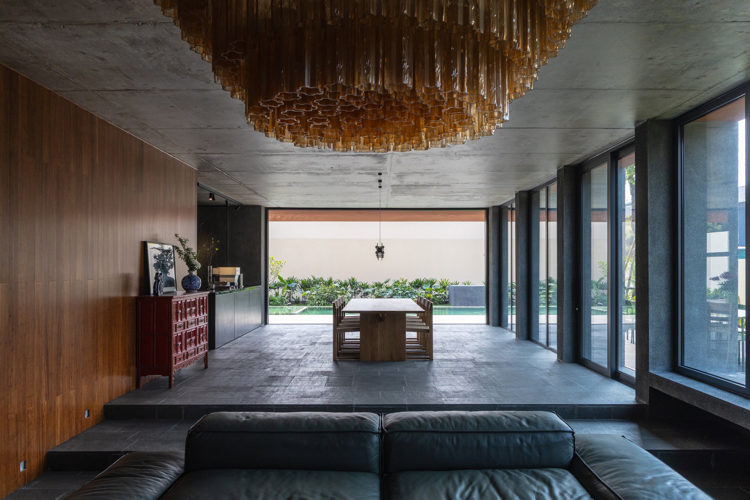 100 Windows by Inrestudio, Hanoi, ground floor living room