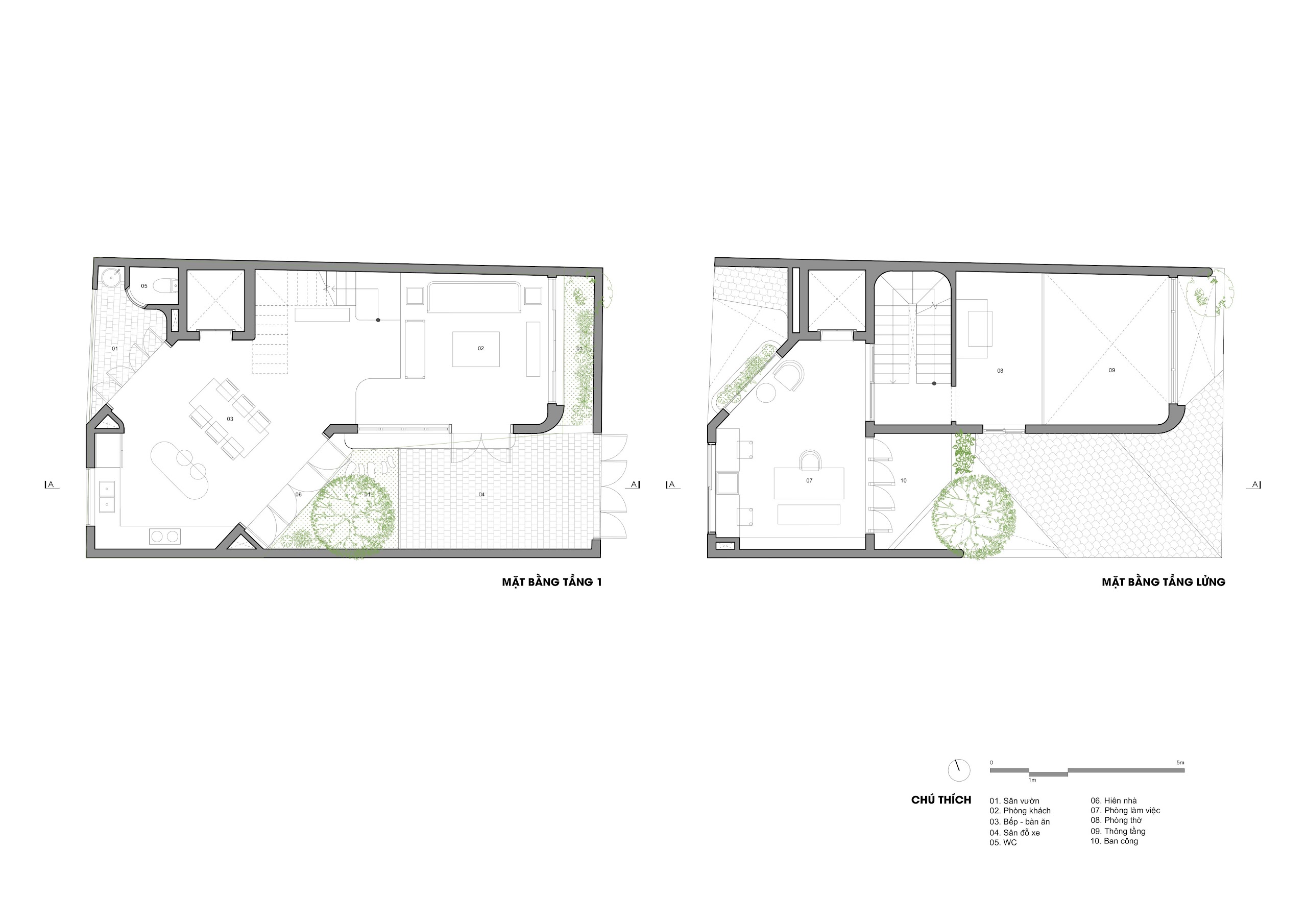 CUNCOI House architectural drawing — 01.NHÀ CUNCOI- TẦNG 1,LỬNG