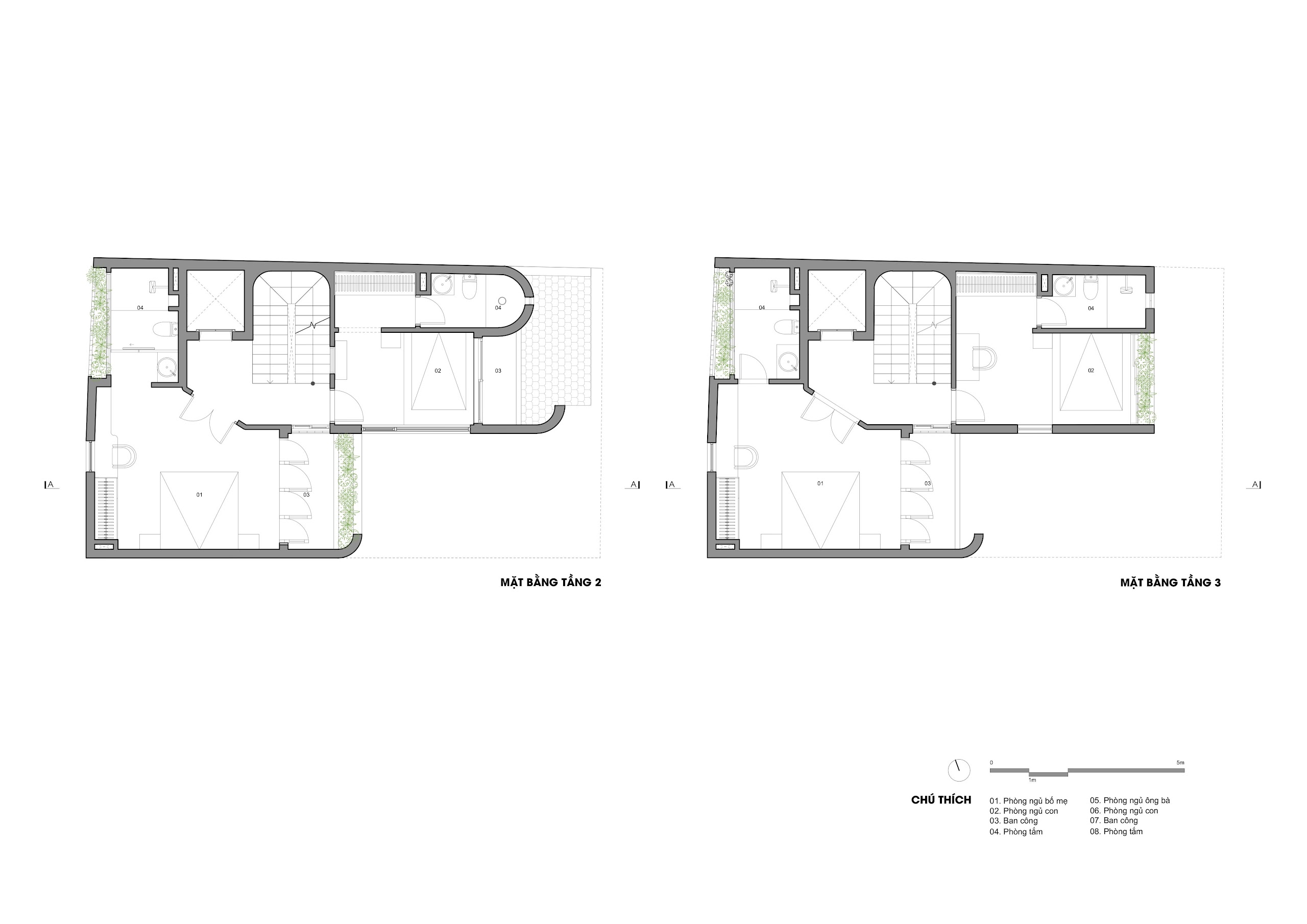 CUNCOI House architectural drawing — 01.NHÀ CUNCOI- TẦNG 2,3