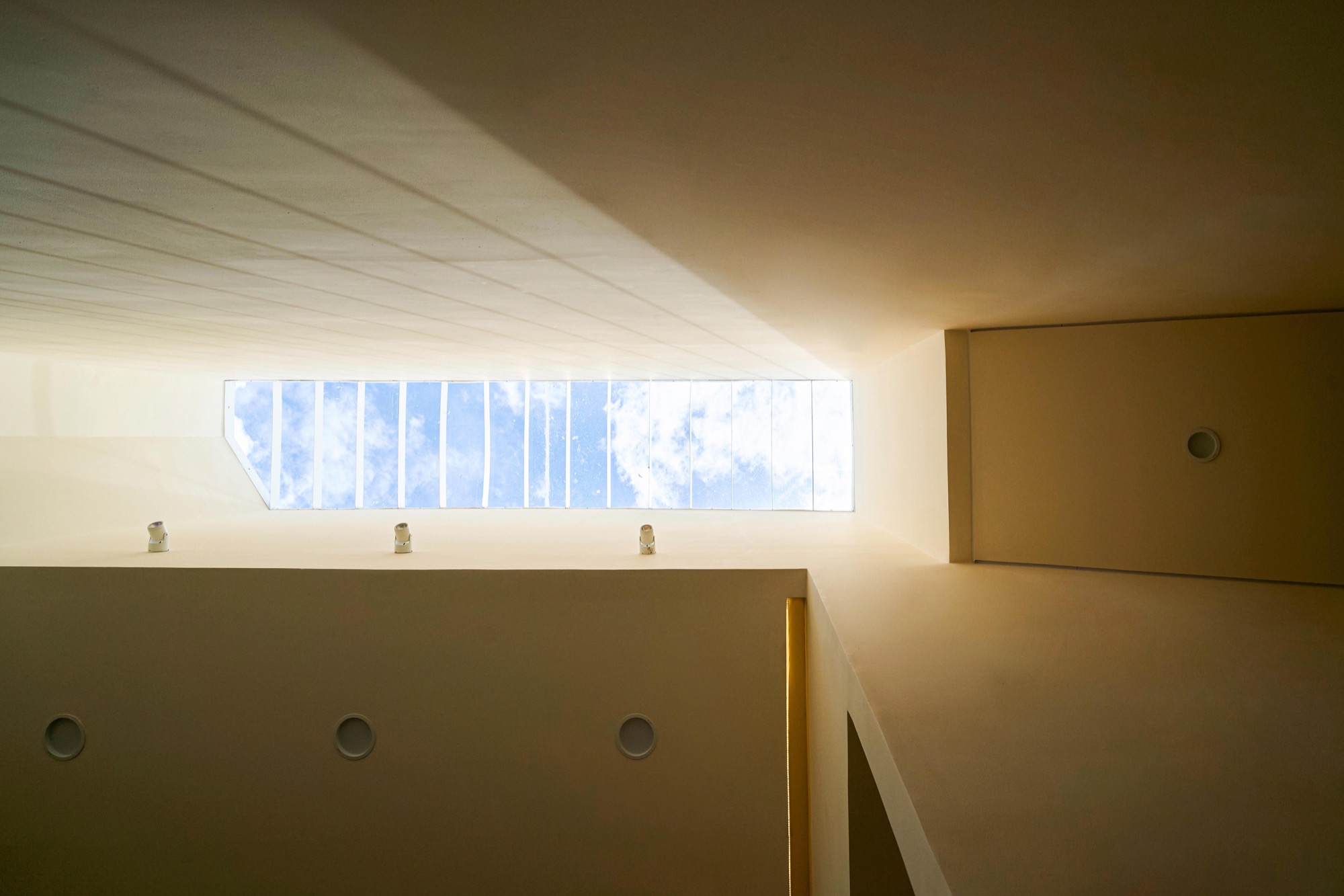 Strip of skylight in the ceiling