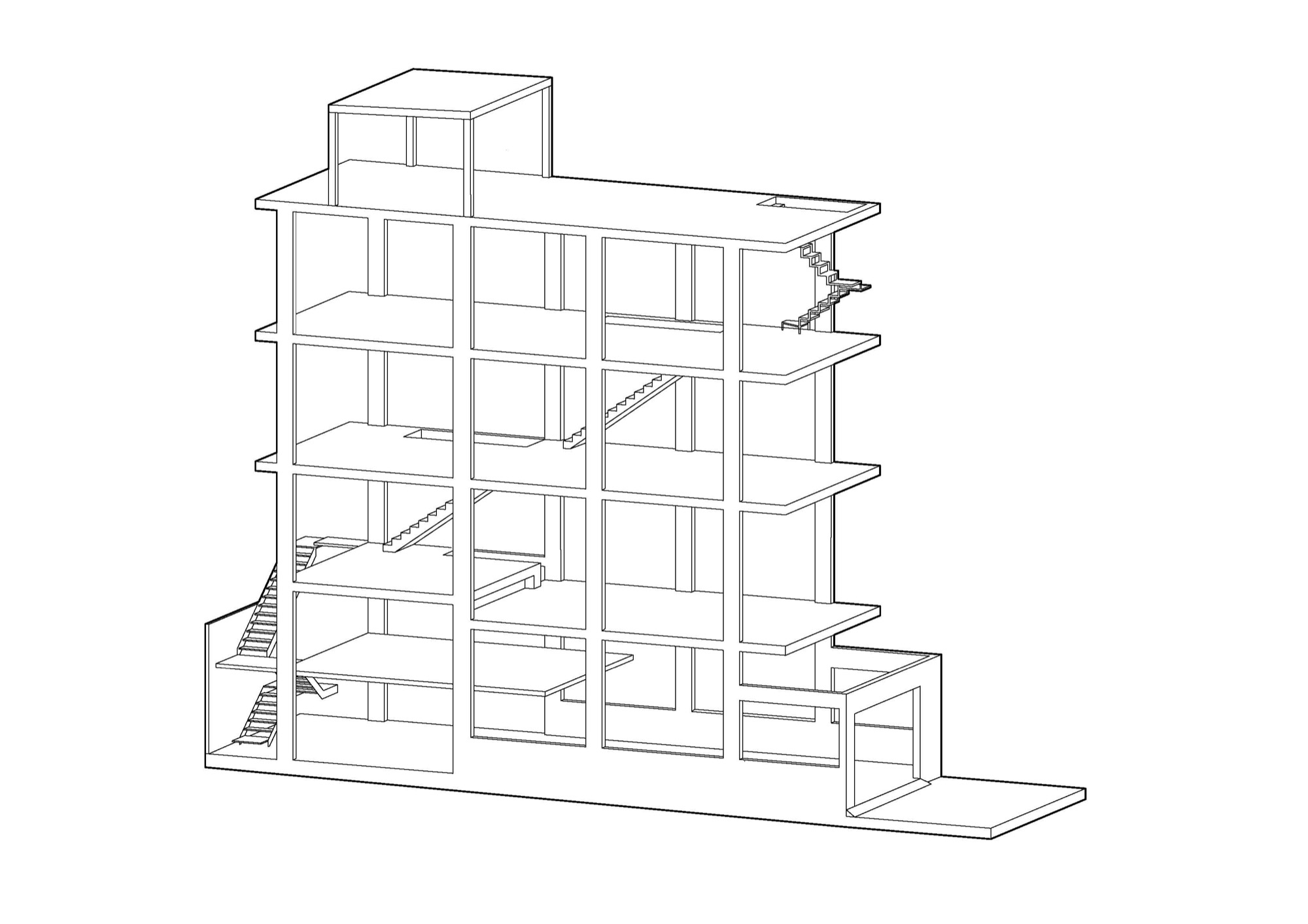 Axonometric of the open frame