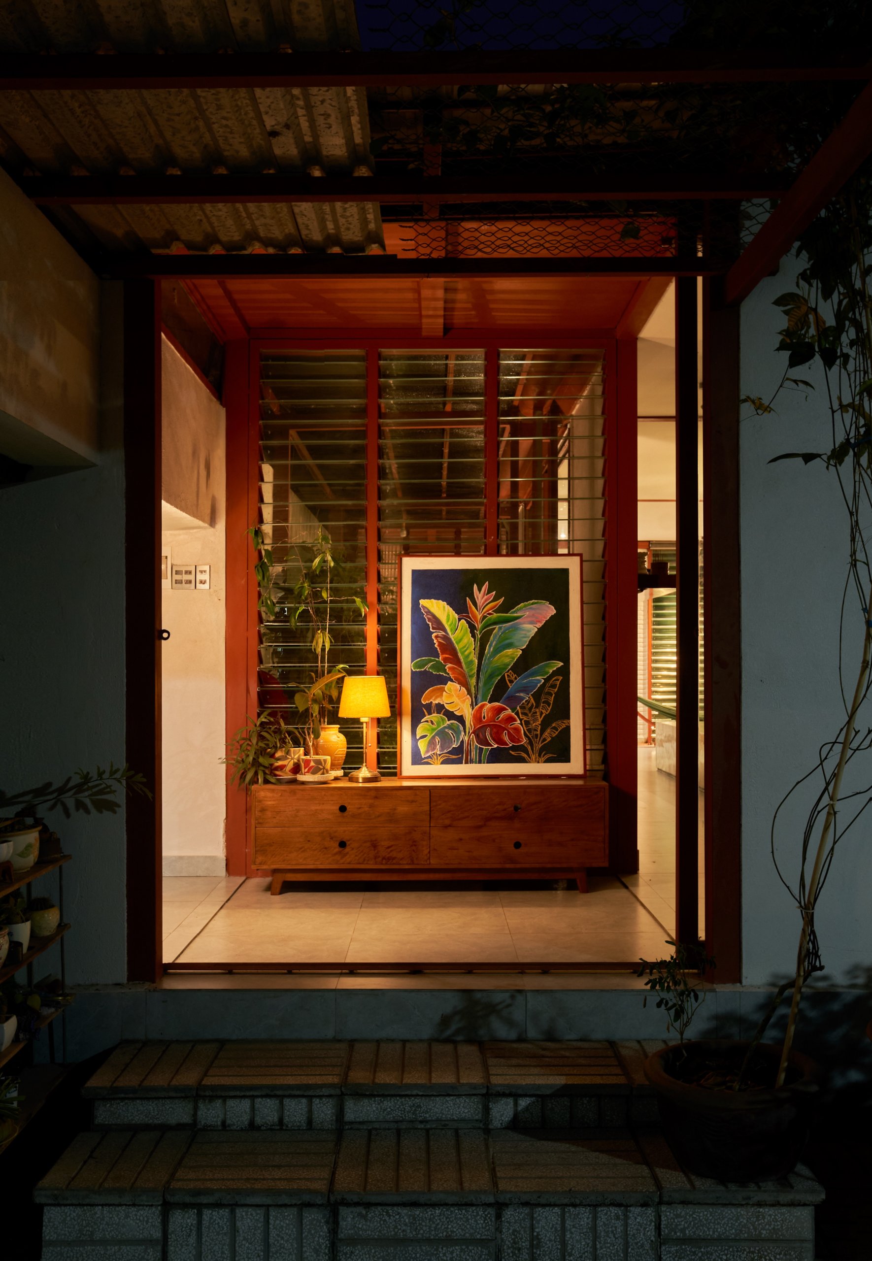Garden House by aha.studio.arc, Go Quao, An Giang, threshold into the house