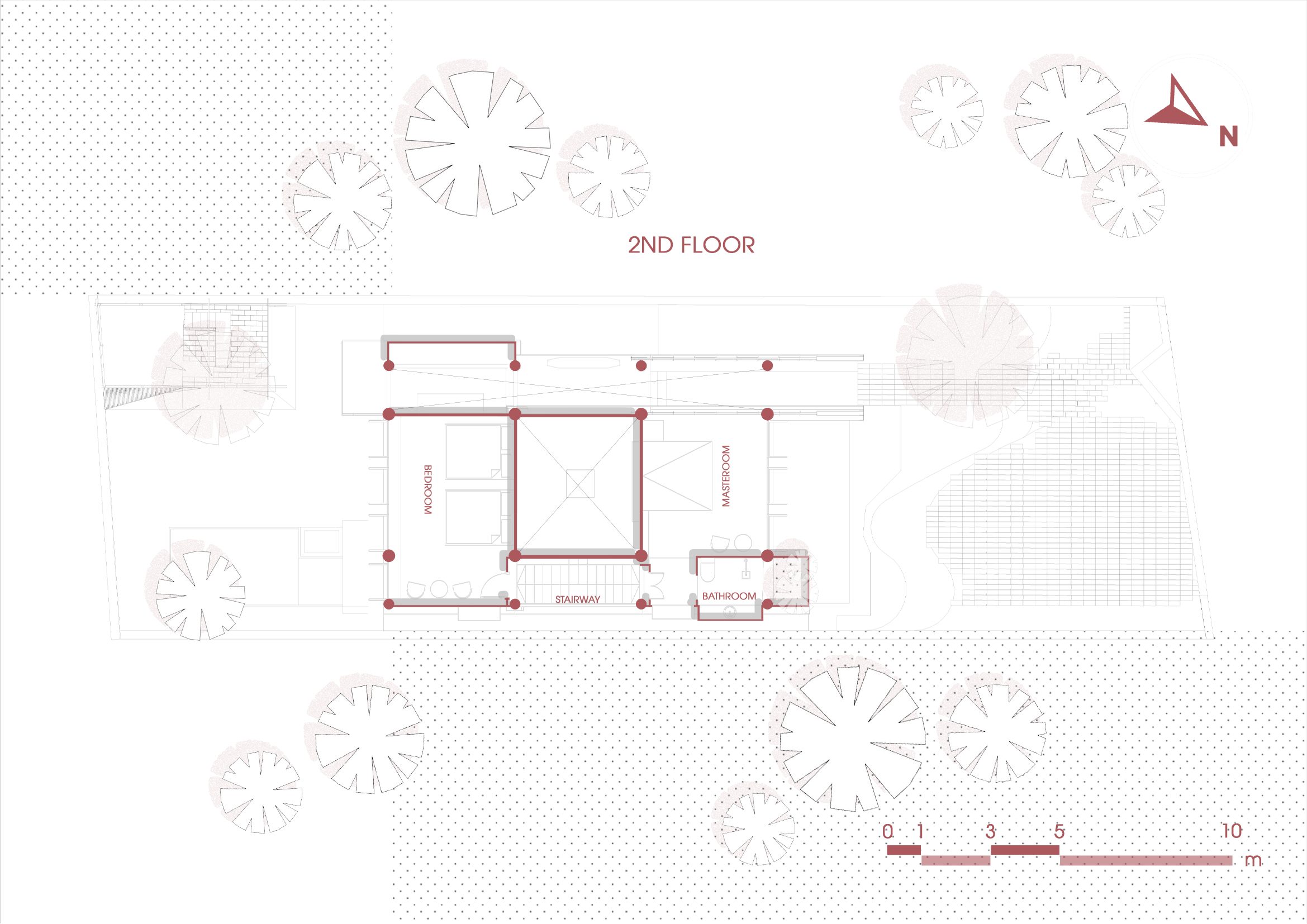 Upper floor plan drawing