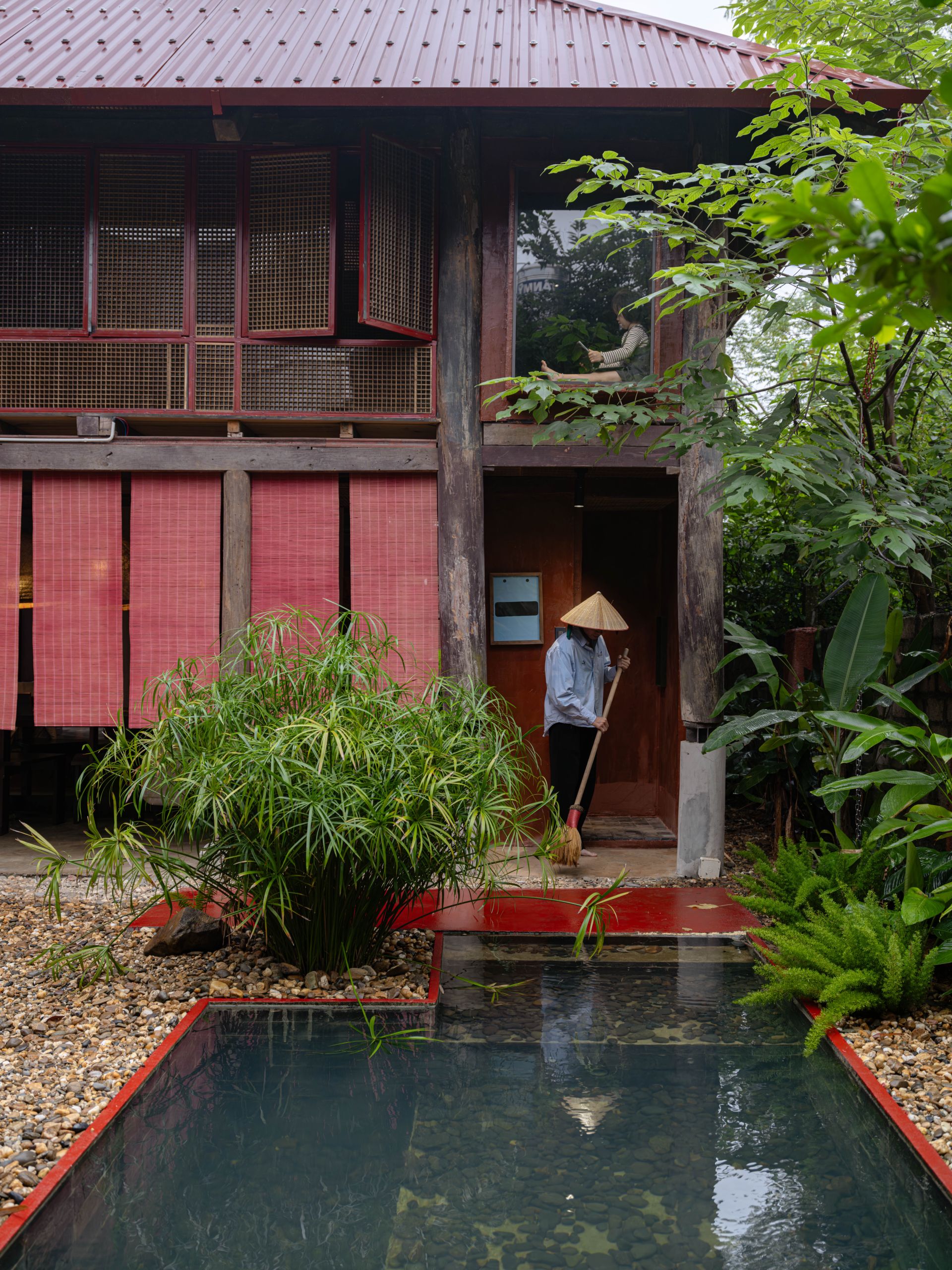 Water tank in front of the house