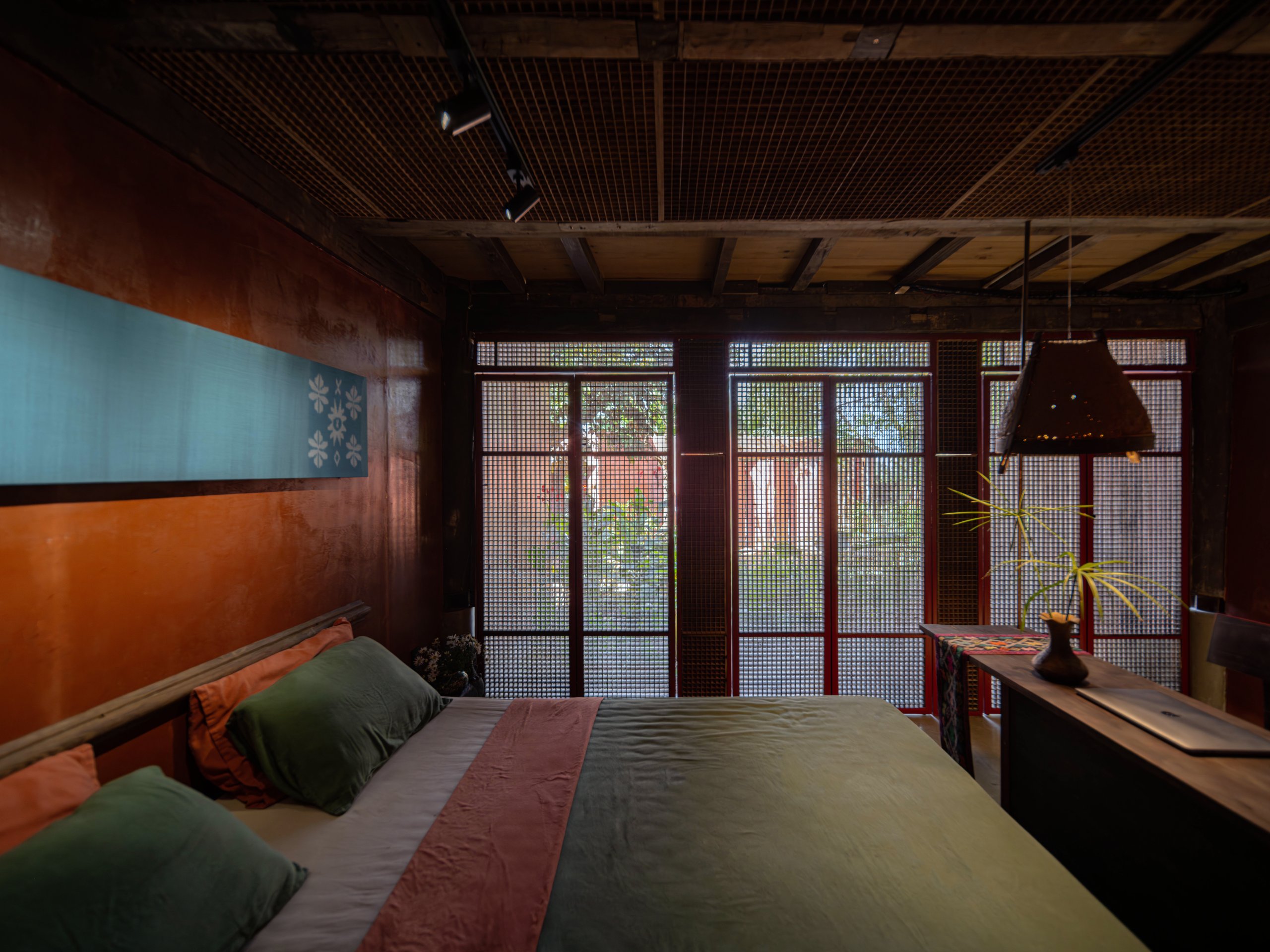 Upstairs bedroom with timber floor
