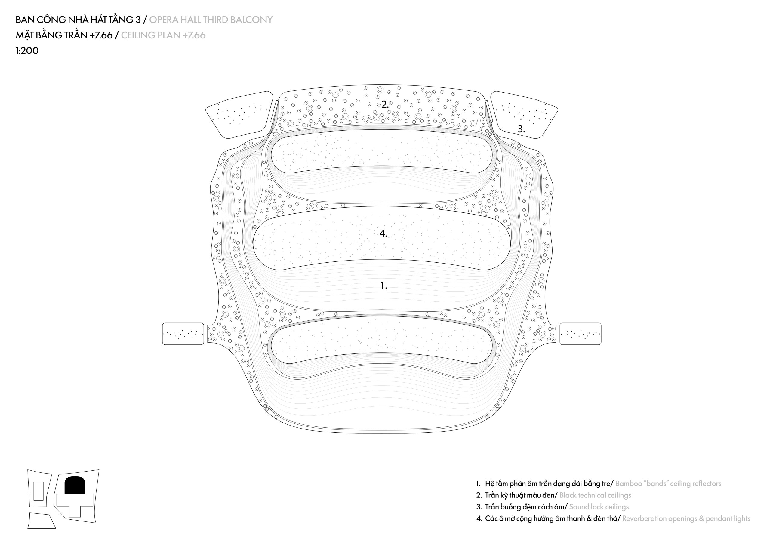 Theatre balcony level 3 plan drawing