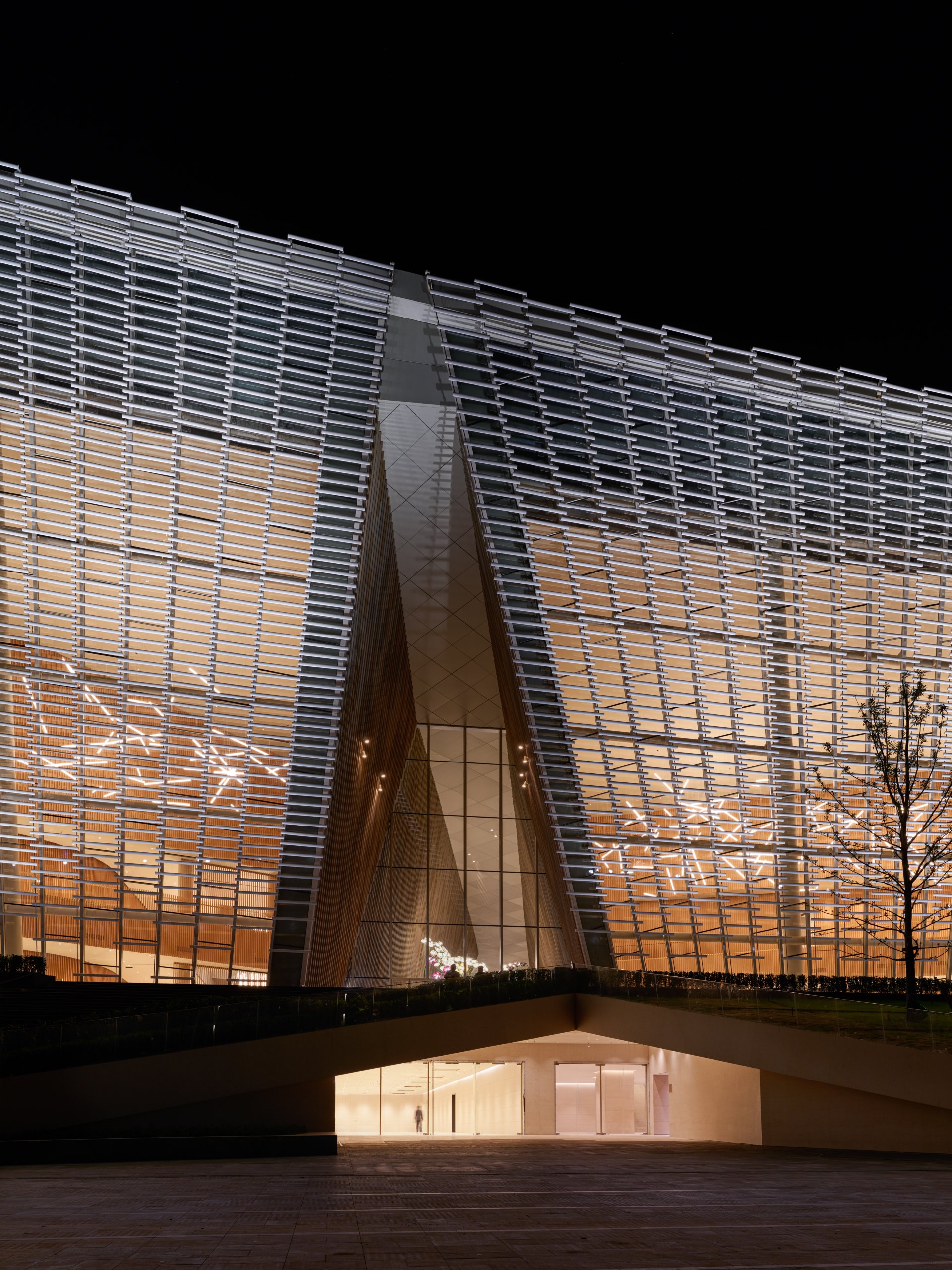 Entrance at night